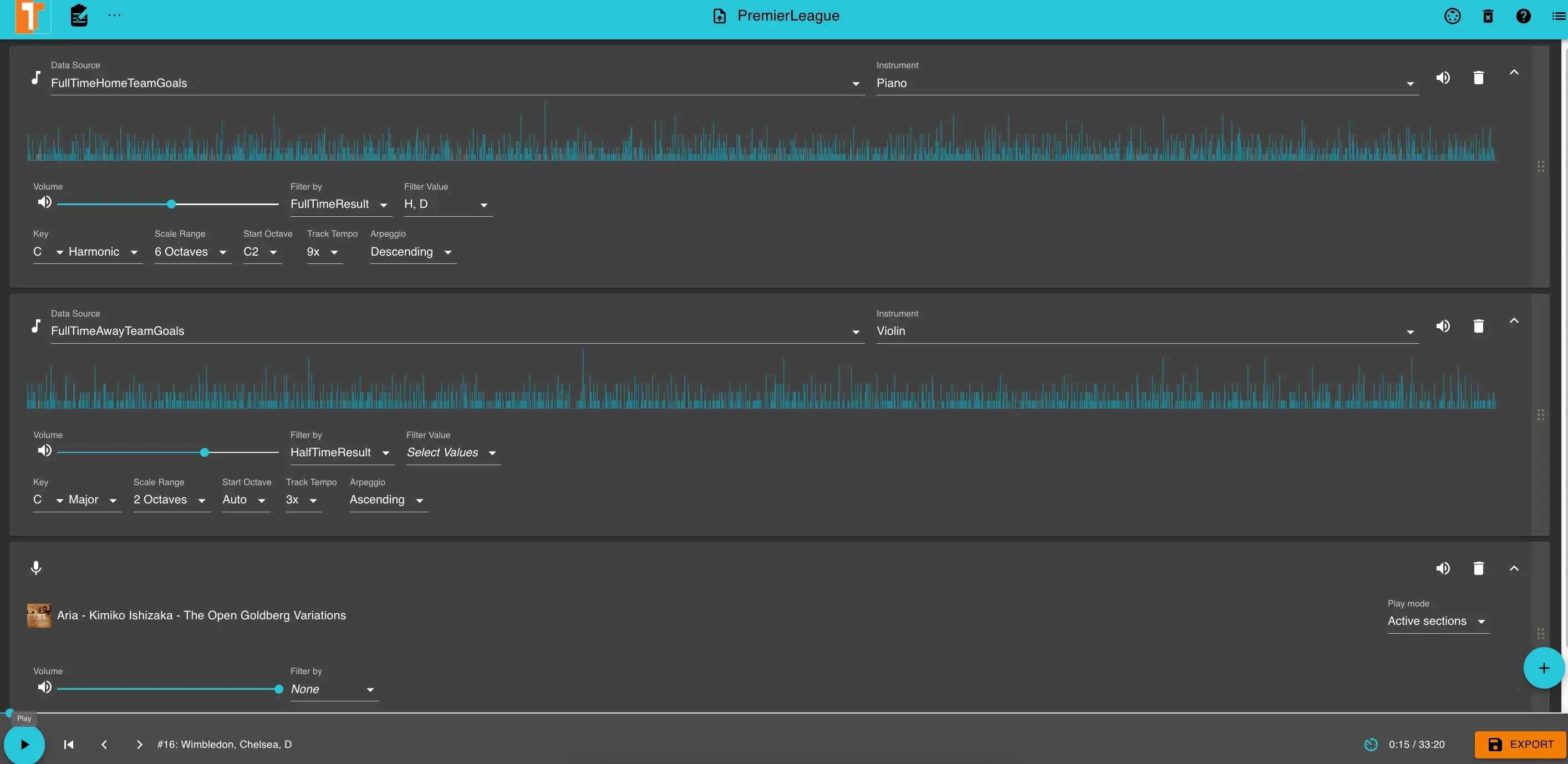 two-tone tool online to make sonification